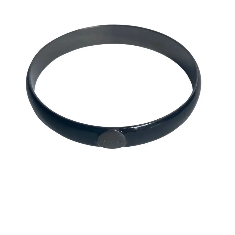 Calvin Klein Black Enamel Bangle Bracelet Minimalist Classic Goth